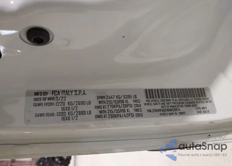 2022 Ram Promaster City Cargo Van z USA, uszkodzony, nr VIN ZFBHRFAB2N6W58874